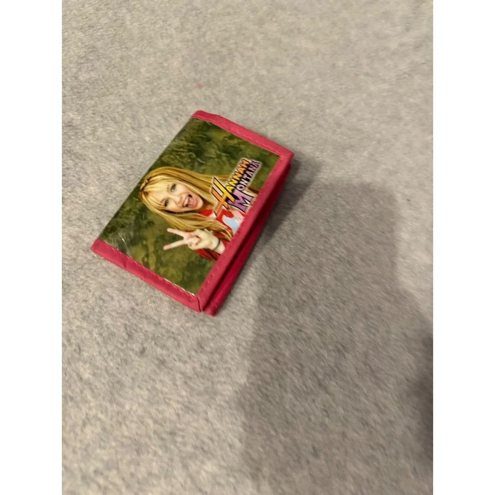 Hannah Montana Disney Pink Trifold Wallet Y2K Miley Cyrus Nylon ID Window Zip
